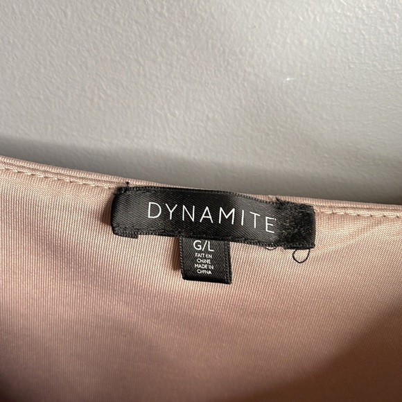 Dynamite Sienna Cami Crop Top Sphinx Nude Double Layer Silky Spaghetti Straps L - Picture 7 of 11